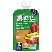 Gerber puree toddler apple mango raspberry snack Gerber puree toddler apple mango raspberry snack