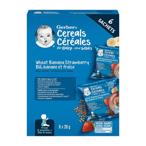 Gerber® Wheat Banana Strawberry Baby Cereal, Sachets Gerber® Wheat Banana Strawberry Baby Cereal, Sachets