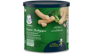 GERBER® P’TITS CROQUANTSMC Biologique, Cheddar et brocoli GERBER® P’TITS CROQUANTSMC Biologique, Cheddar et brocoli